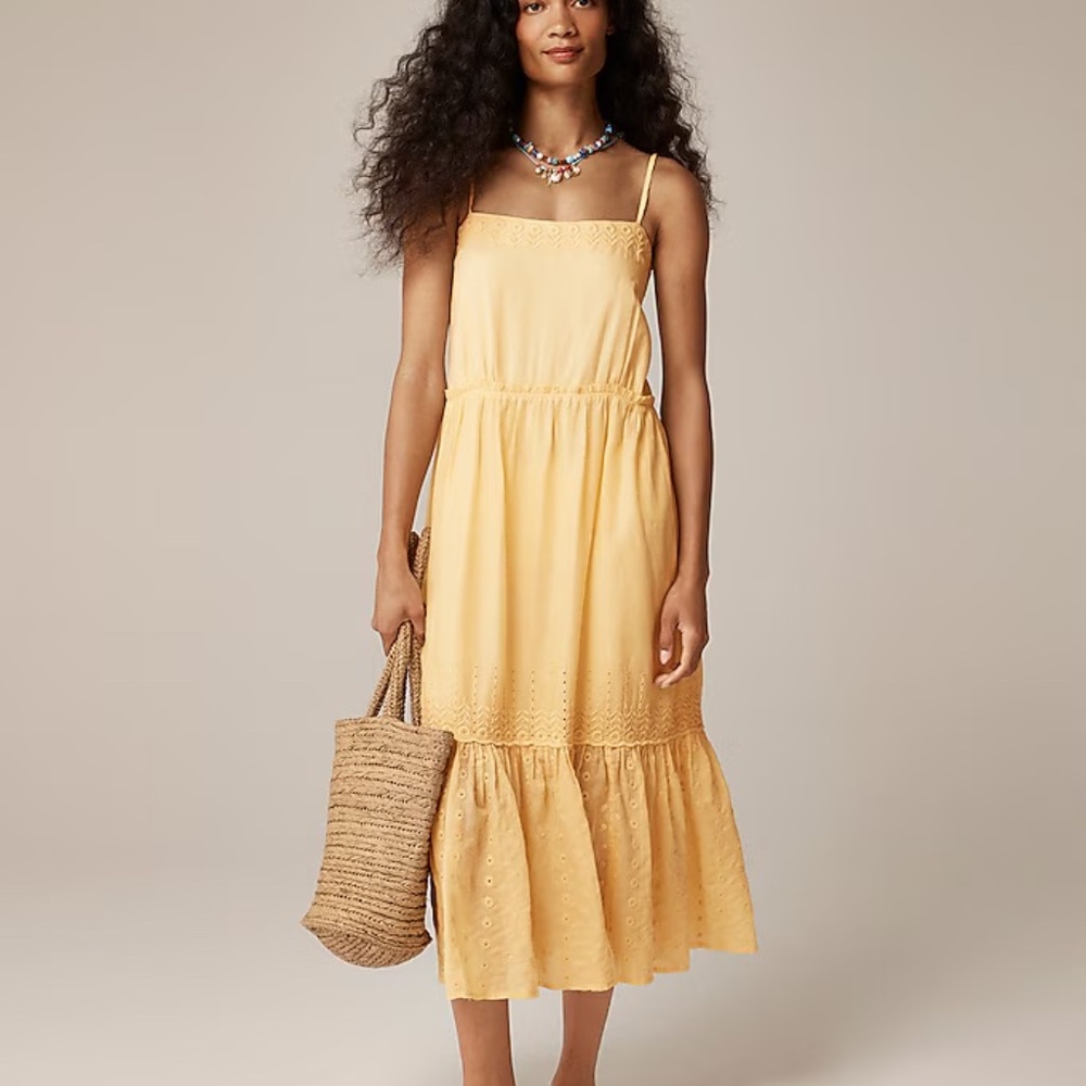NWT J.Crew Sorrento cotton voile dress in Banana Cream size XS
